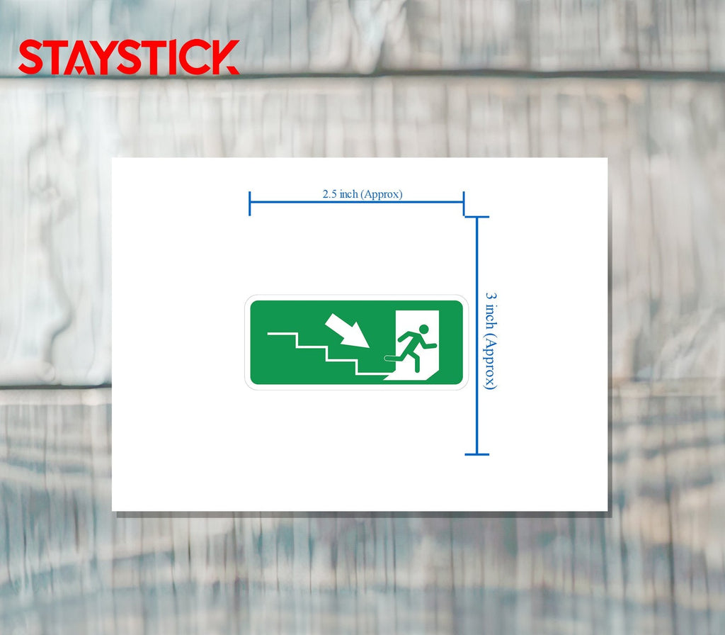 FIRE EXIT SIGN STICKER Safety Sticker