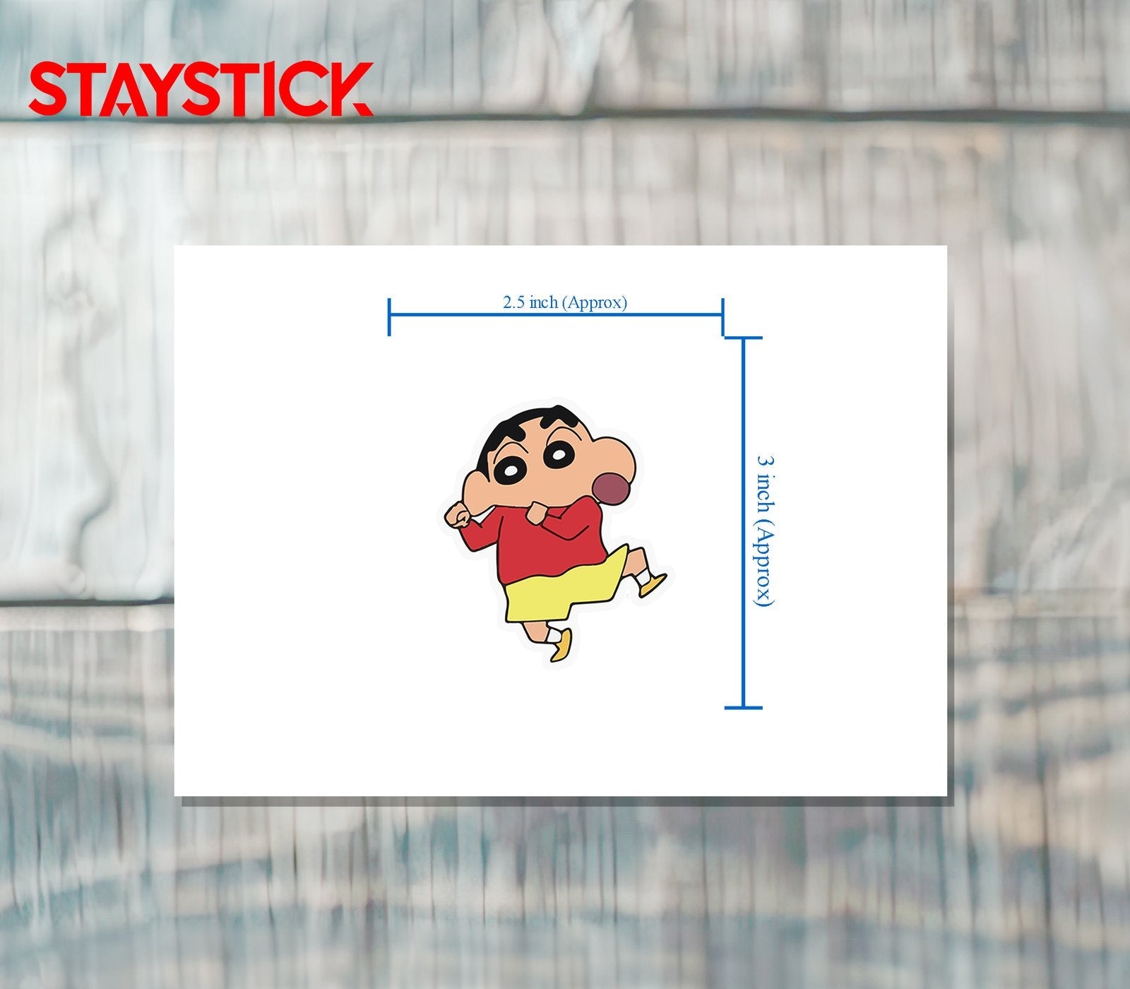 Shin Chan Running Sticker Premium Vinyl Sticker