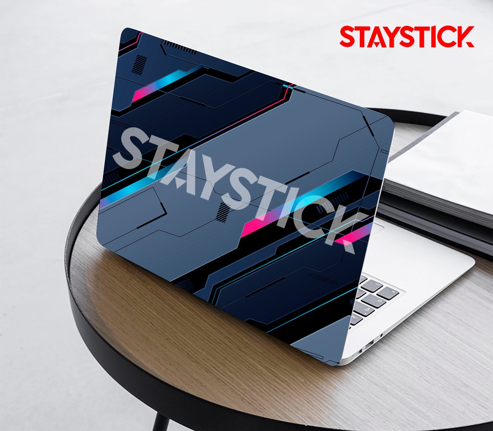 BLACK AND GREY GRAPHICAL LAPTOP STICKER