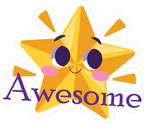 Awesome Star Face Sticker Premium Vinyl Sticker