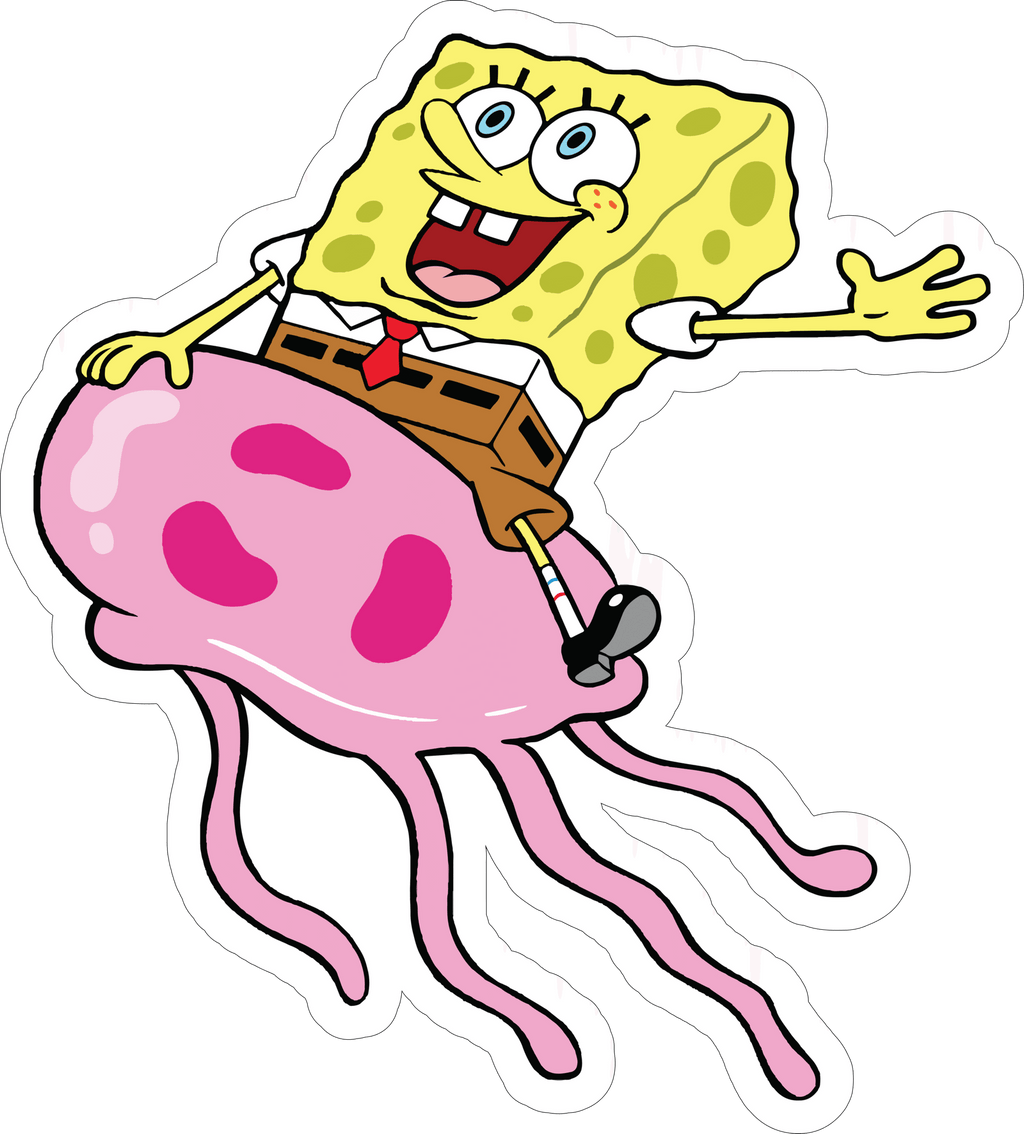 SpongeBob Jellyfishing Sticker Premium Vinyl Sticker
