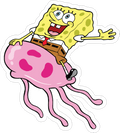 SpongeBob Jellyfishing Sticker Premium Vinyl Sticker