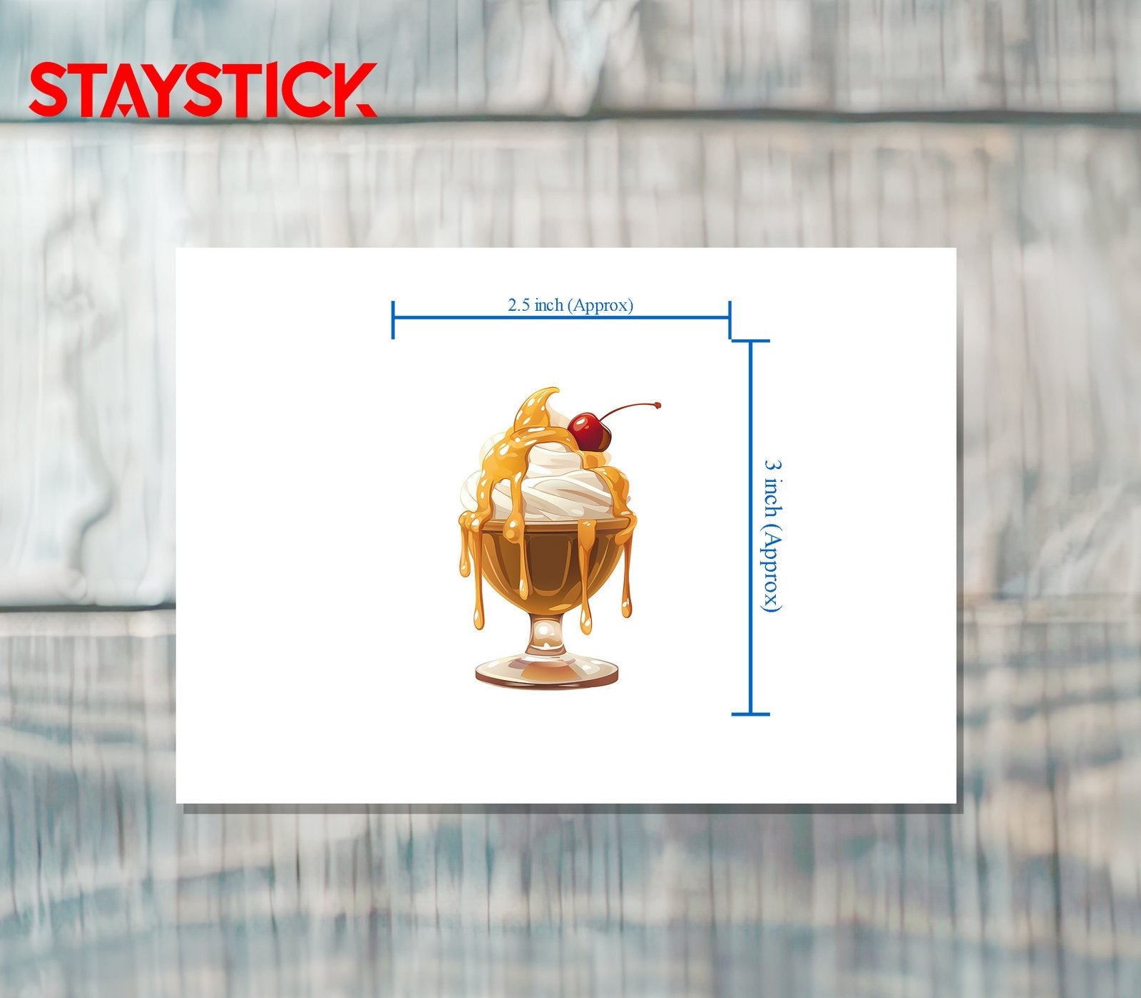 Caramel Sundae Sticker Premium Vinyl Sticker