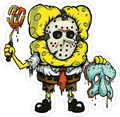Horror Spongebob Jason Sticker Premium Vinyl Sticker