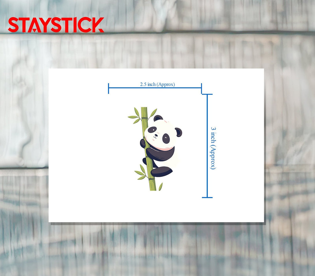 Cute Panda Climbing Bamboo Sticker Premium Vinyl Sticker