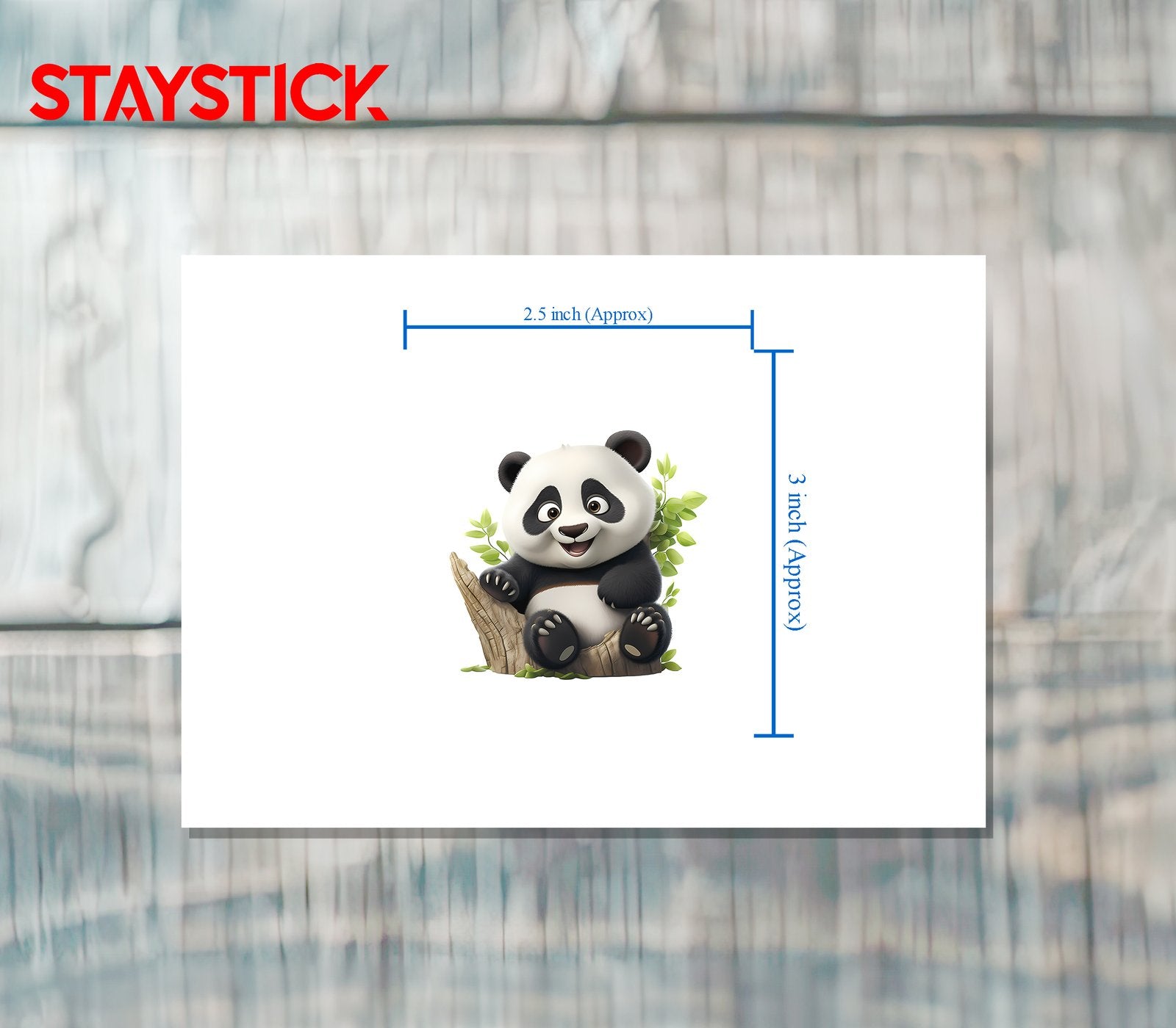 Cute Panda on Tree Branch Sticker Premium Vinyl Sticker