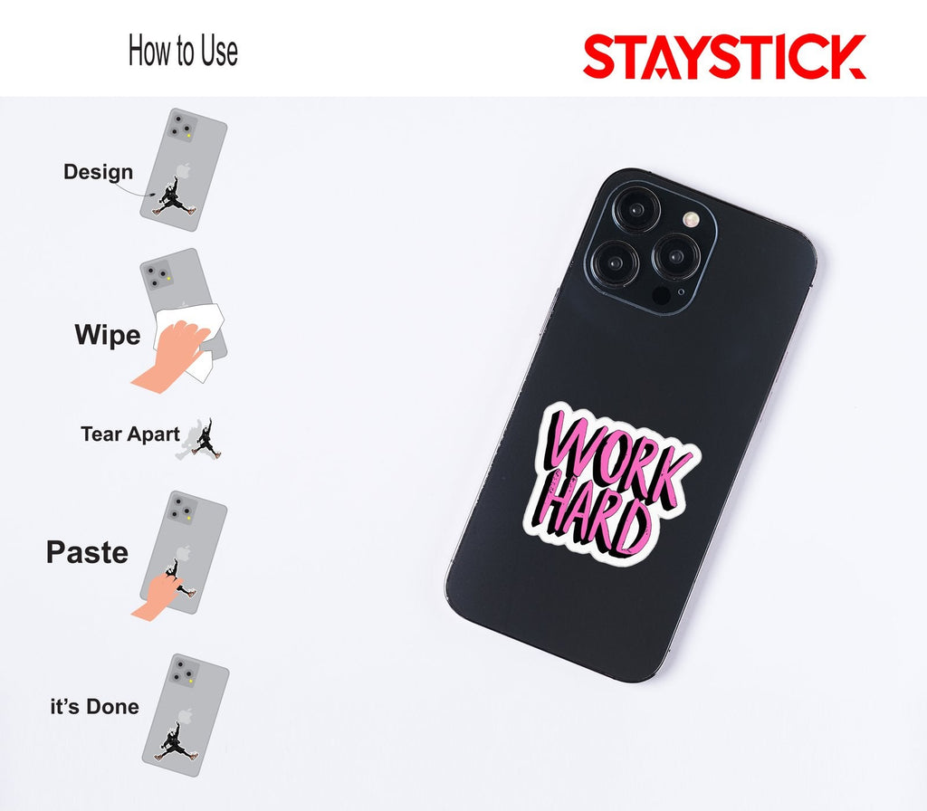 WORK HARD STICKER Premium Vinyl Sticker