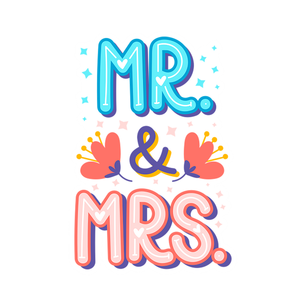 MR & MRS STICKER Premium Vinyl Sticker