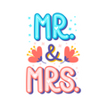 MR & MRS STICKER Premium Vinyl Sticker