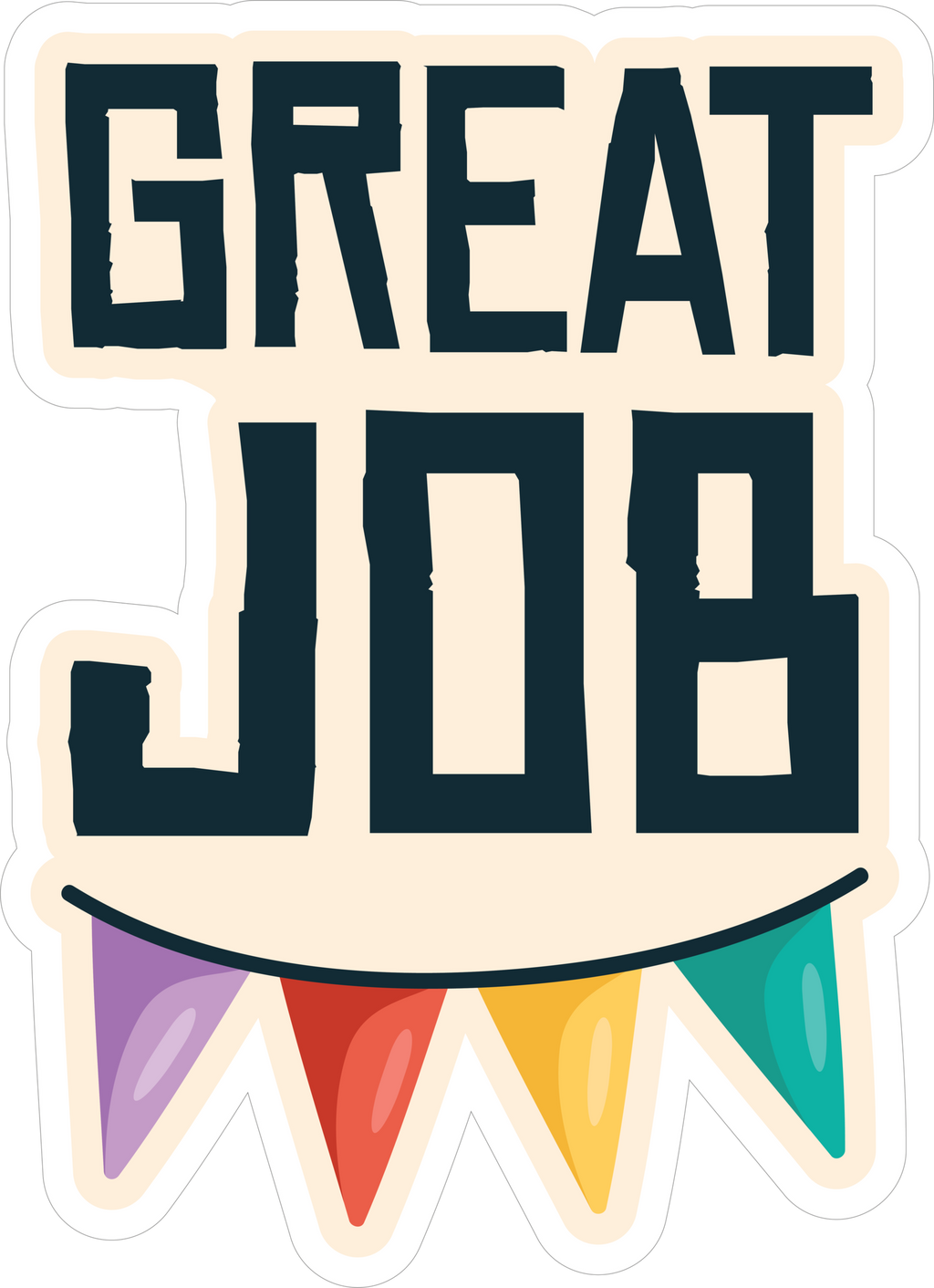 GREAT JOB STICKER Metalized Sticker