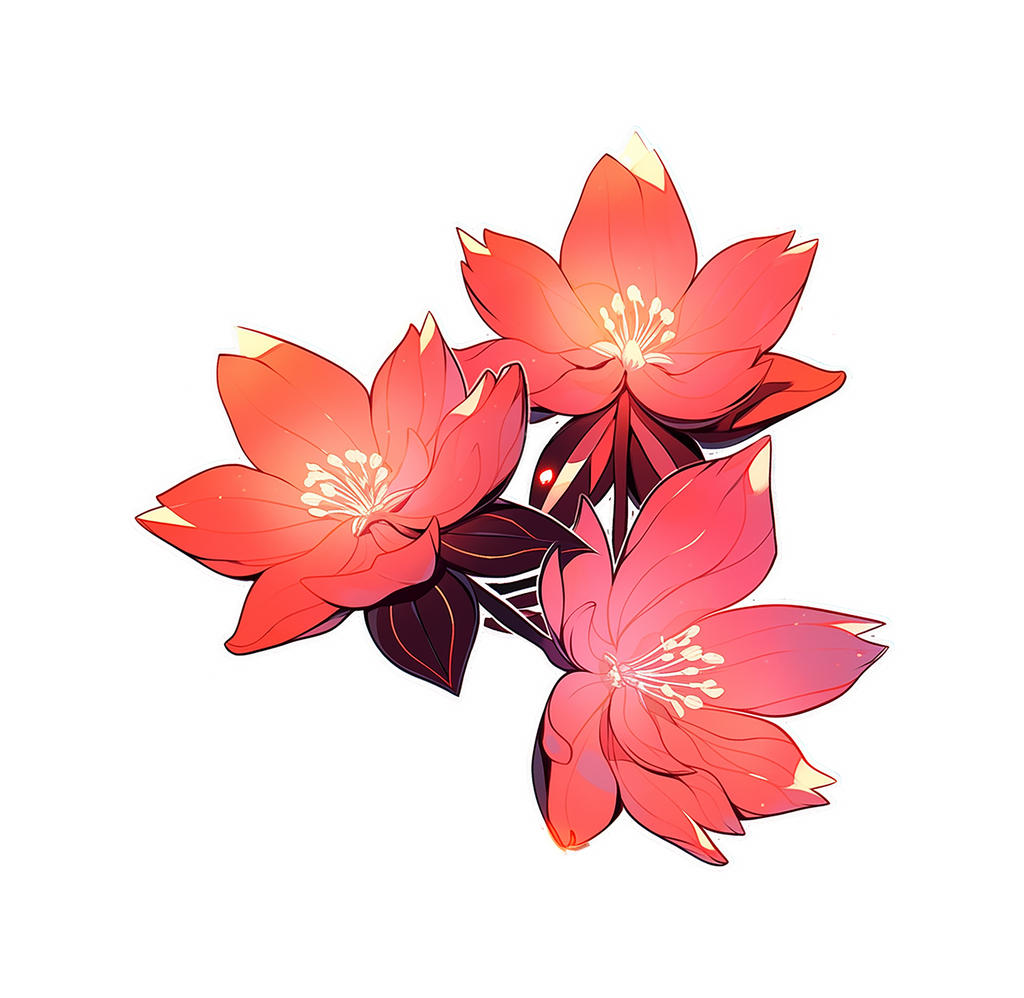 PINK FLORAL STICKER Premium Vinyl Sticker