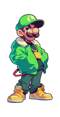 GREEN CARTOON STICKER Premium Vinyl Sticker