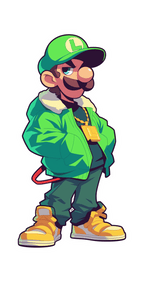 GREEN CARTOON STICKER Premium Vinyl Sticker