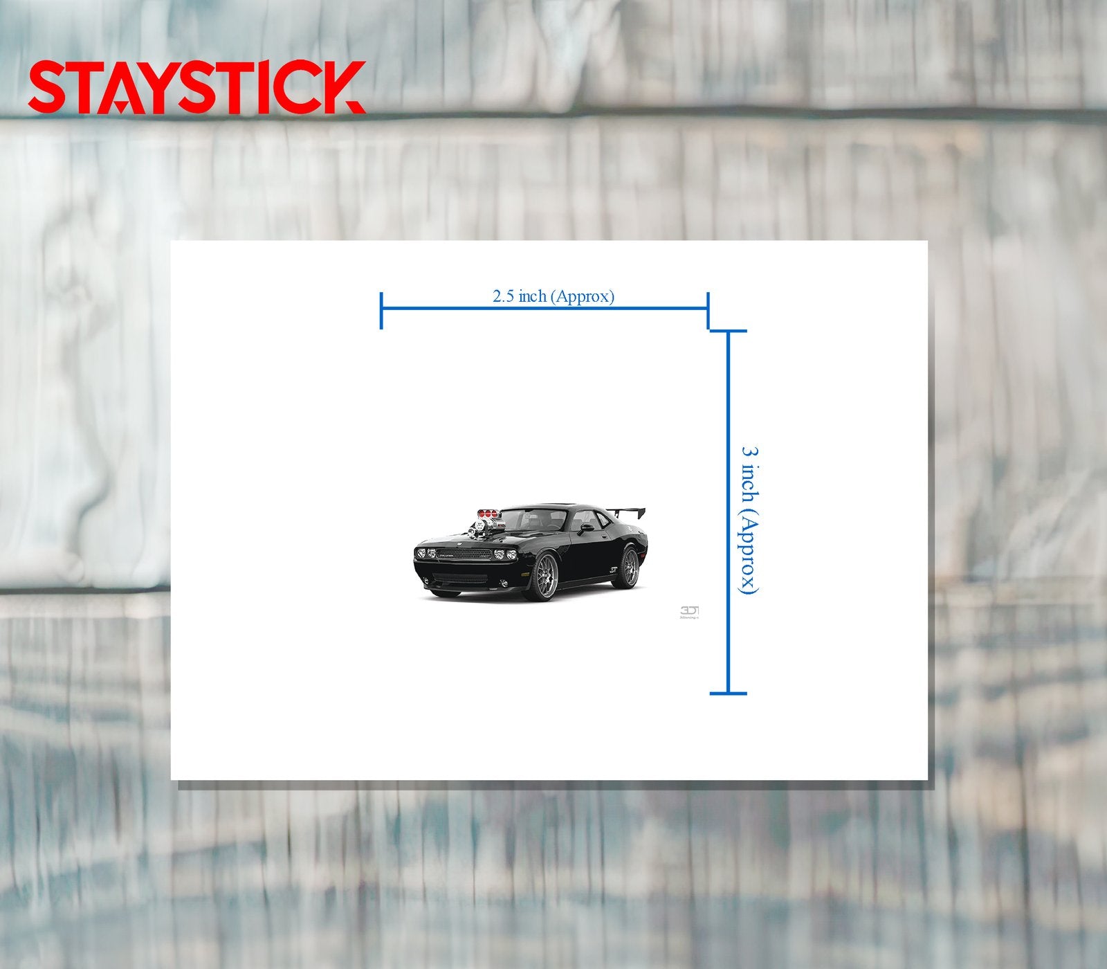 Black Dodge Challenger Supercharger Sticker Premium Vinyl Sticker