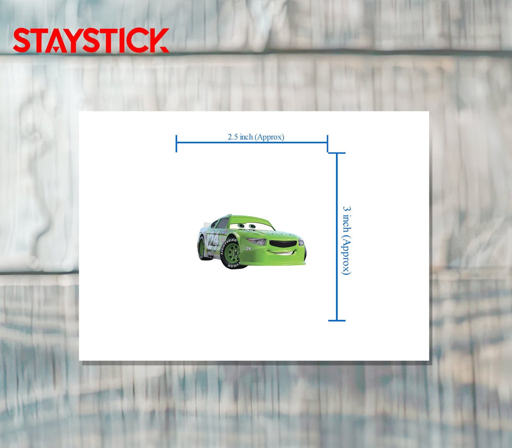 Cars 24 Green Racing Car Sticker Premium Vinyl Sticker