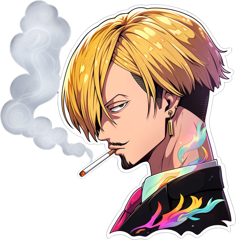 SMOKE CARTOON STICKER Premium Vinyl Sticker
