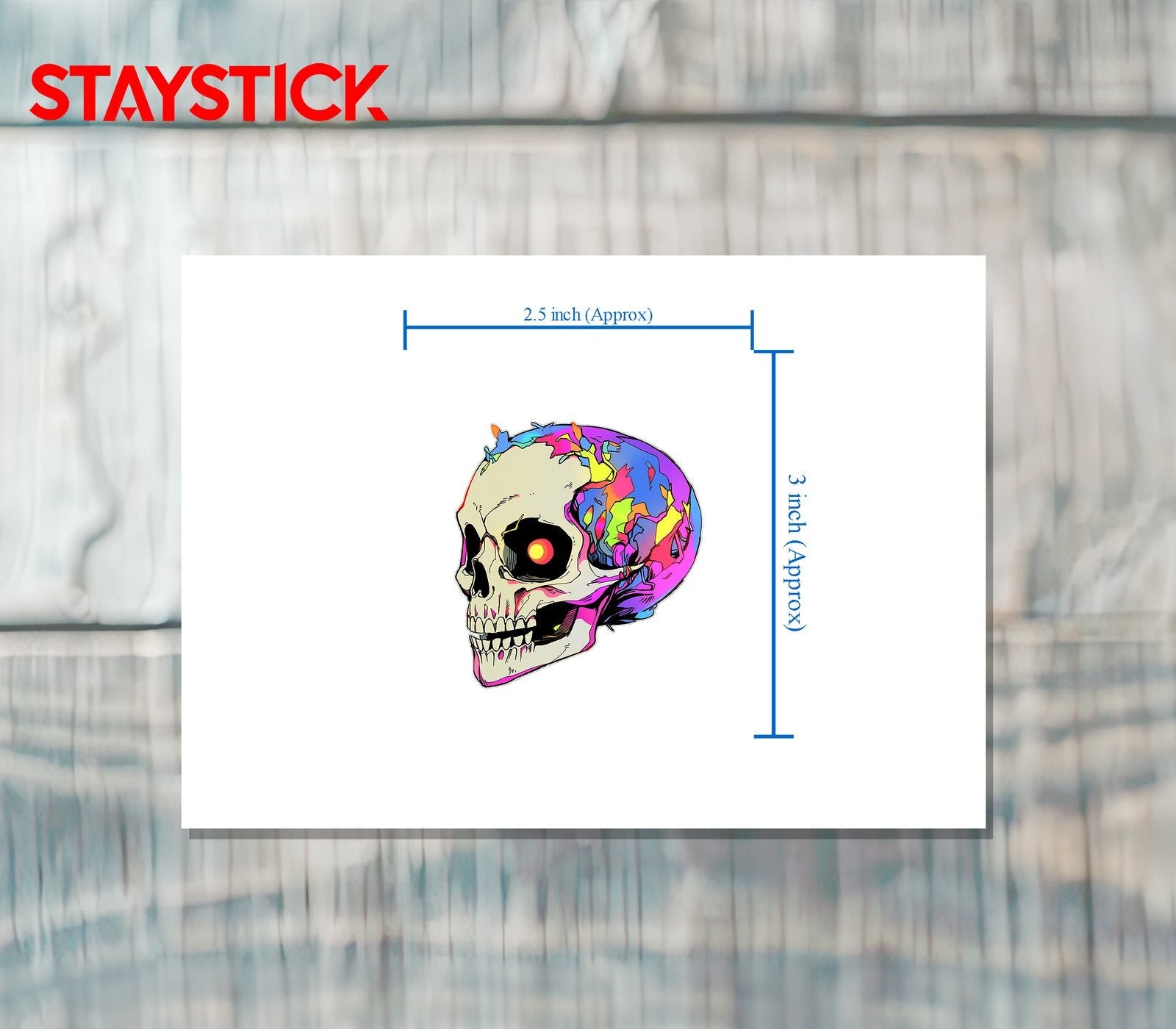 NEON SKULL STICKER Premium Vinyl Sticker