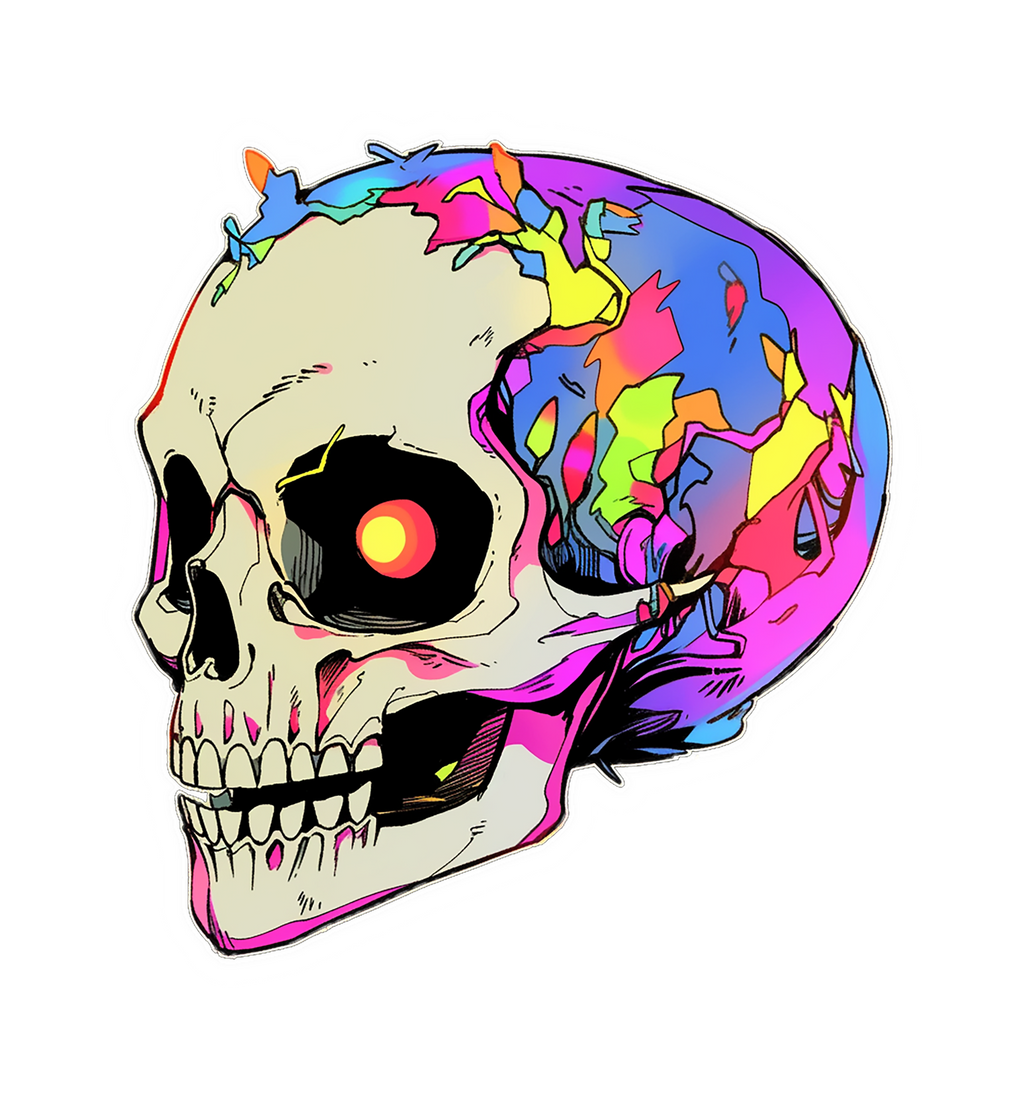 NEON SKULL STICKER Premium Vinyl Sticker