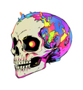 NEON SKULL STICKER Premium Vinyl Sticker