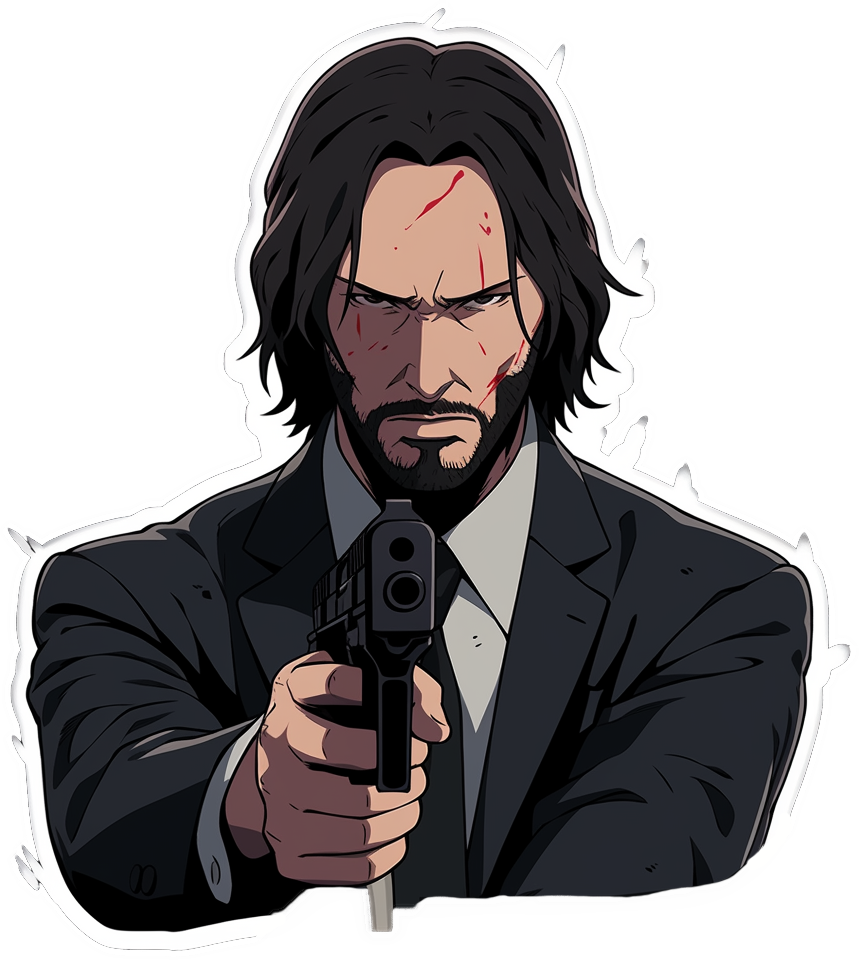 GUN MEN STICKER Premium Vinyl Sticker