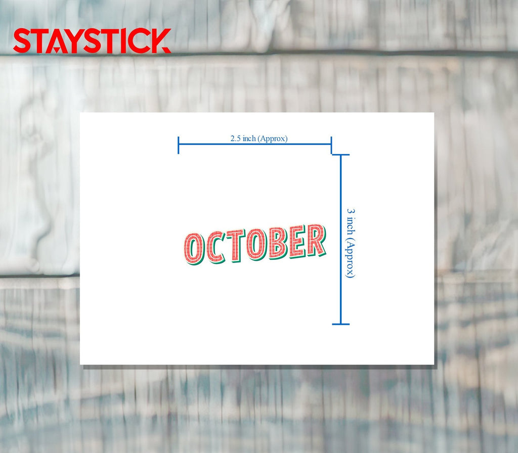 OCTOBER STICKER Premium Vinyl Sticker