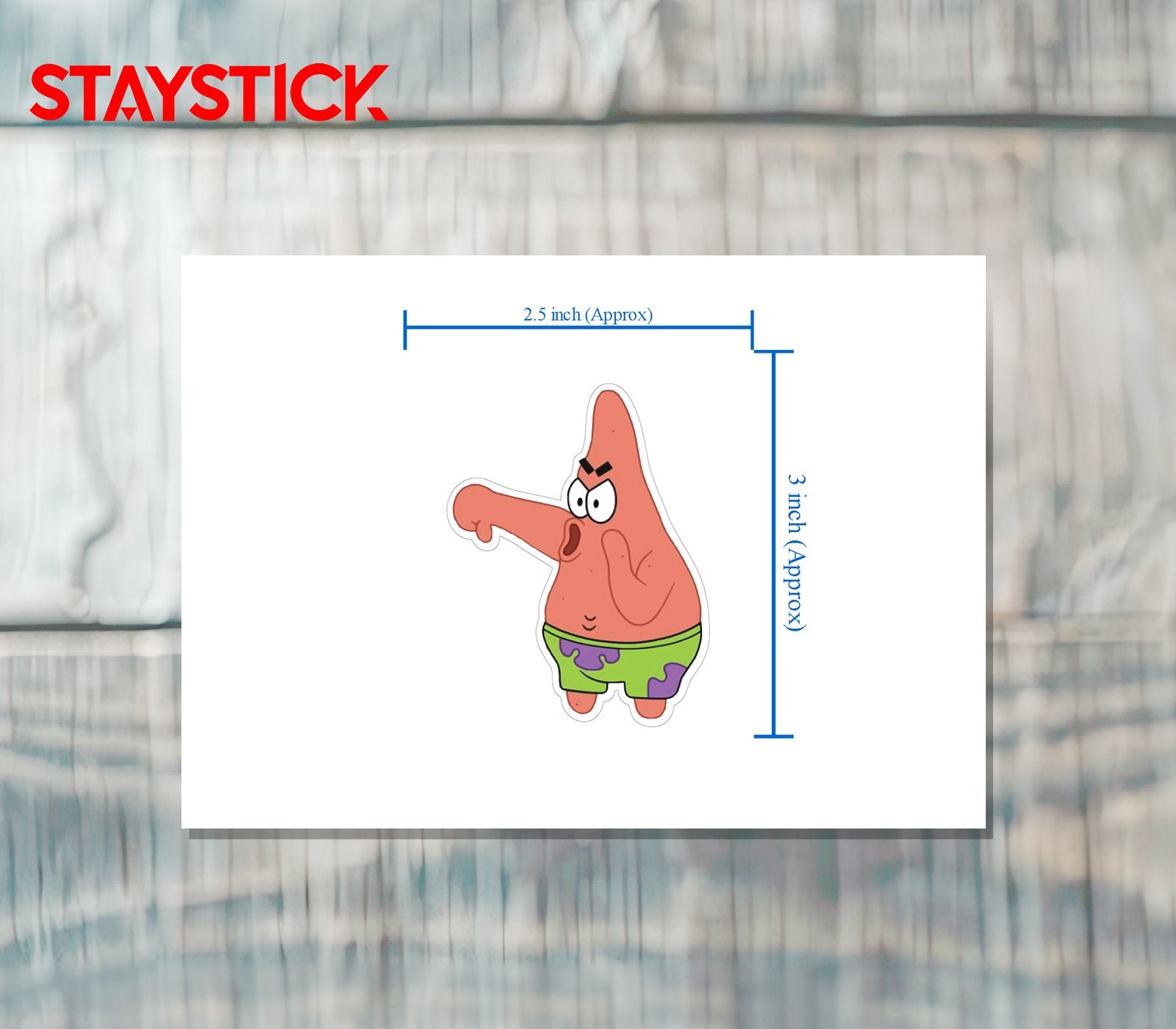 Angry Patrick Star Sticker Premium Vinyl Sticker