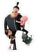 Cartoon characters from an animated movie on a transparent background