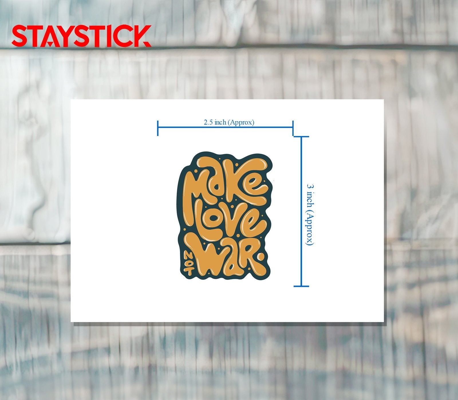 MAKE LOVE WAR STICKER Premium Vinyl Sticker