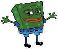 Sad Spongebob Pepe Meme Sticker Premium Vinyl Sticker