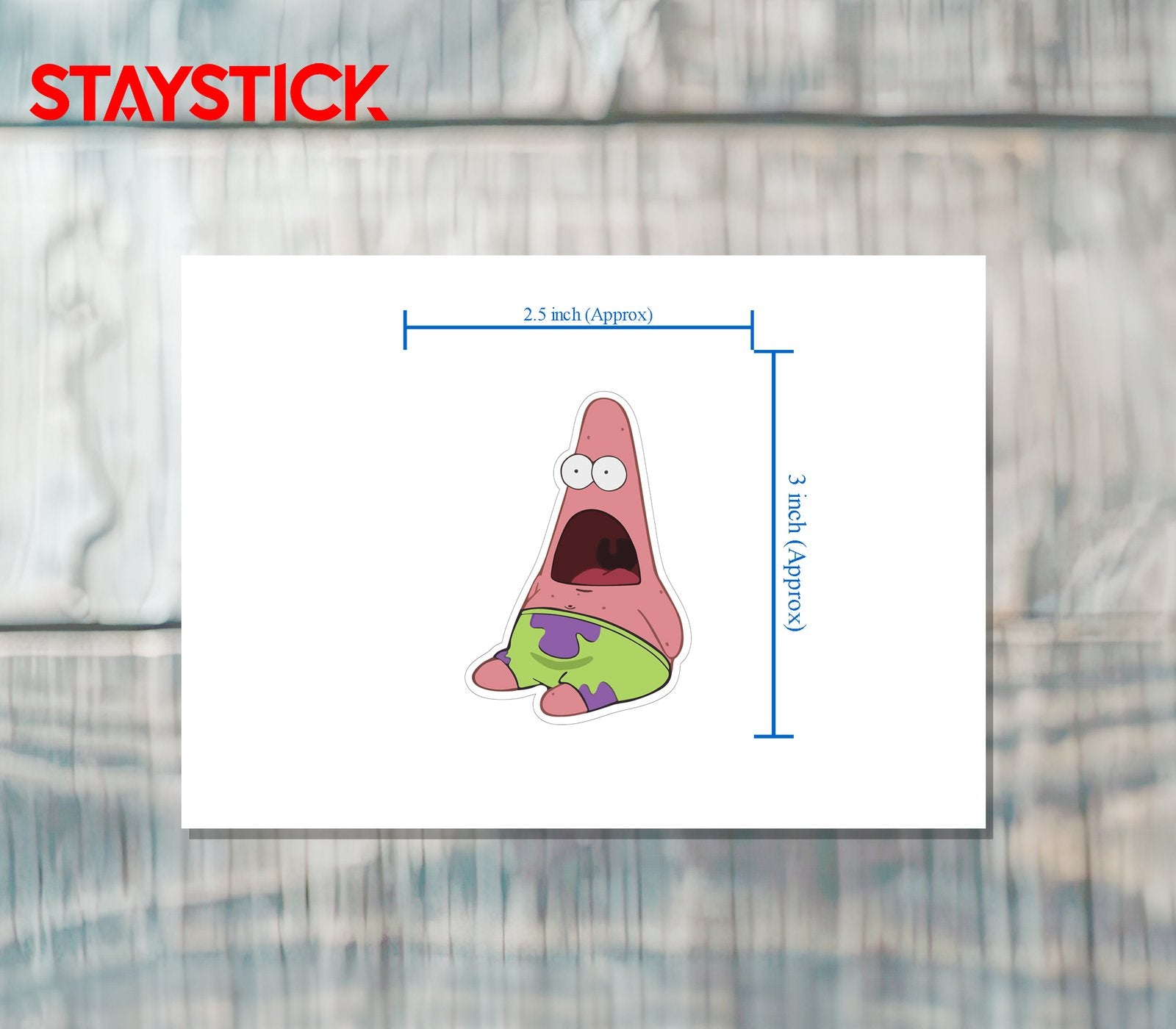 Surprised Patrick Star Sticker Premium Vinyl Sticker