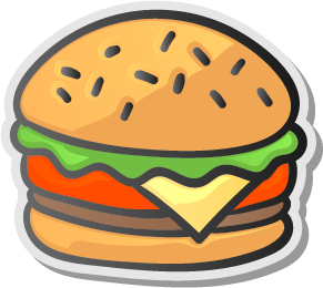Cartoon Burger Sticker Premium Vinyl Sticker