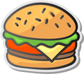 Cartoon Burger Sticker Premium Vinyl Sticker