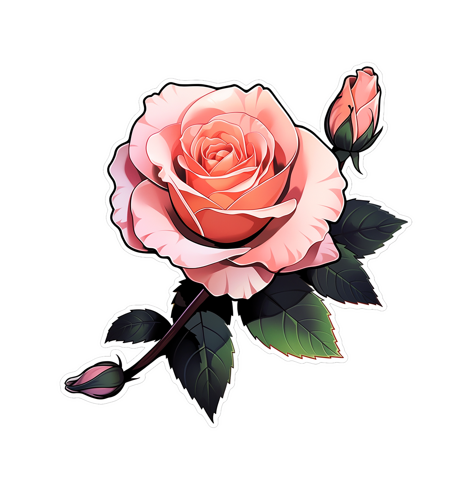 ROSE 2 STICKER Premium Vinyl Sticker