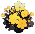YELLOW FLOWER STICKER Premium Vinyl Sticker