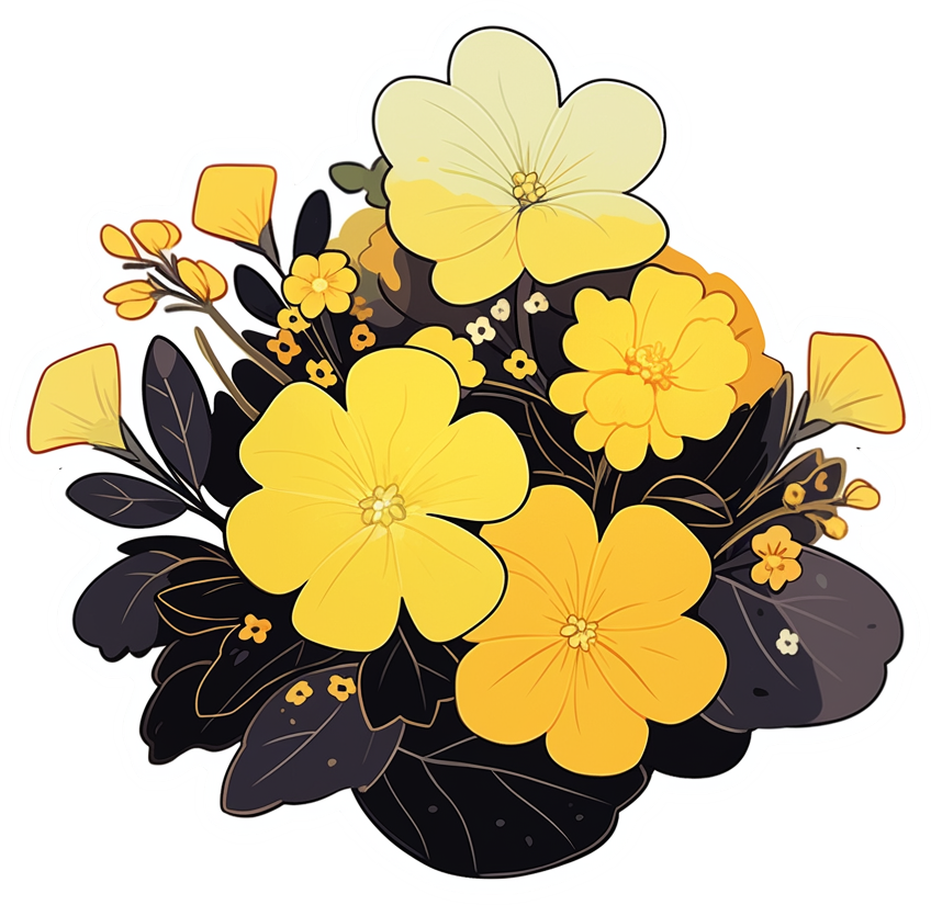 YELLOW FLOWER STICKER Premium Vinyl Sticker