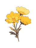 YELLOW FLOWER 2 STICKER Premium Vinyl Sticker