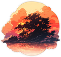 SUNSET ISELAND STICKER Premium Vinyl Sticker