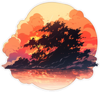 SUNSET ISELAND STICKER Premium Vinyl Sticker