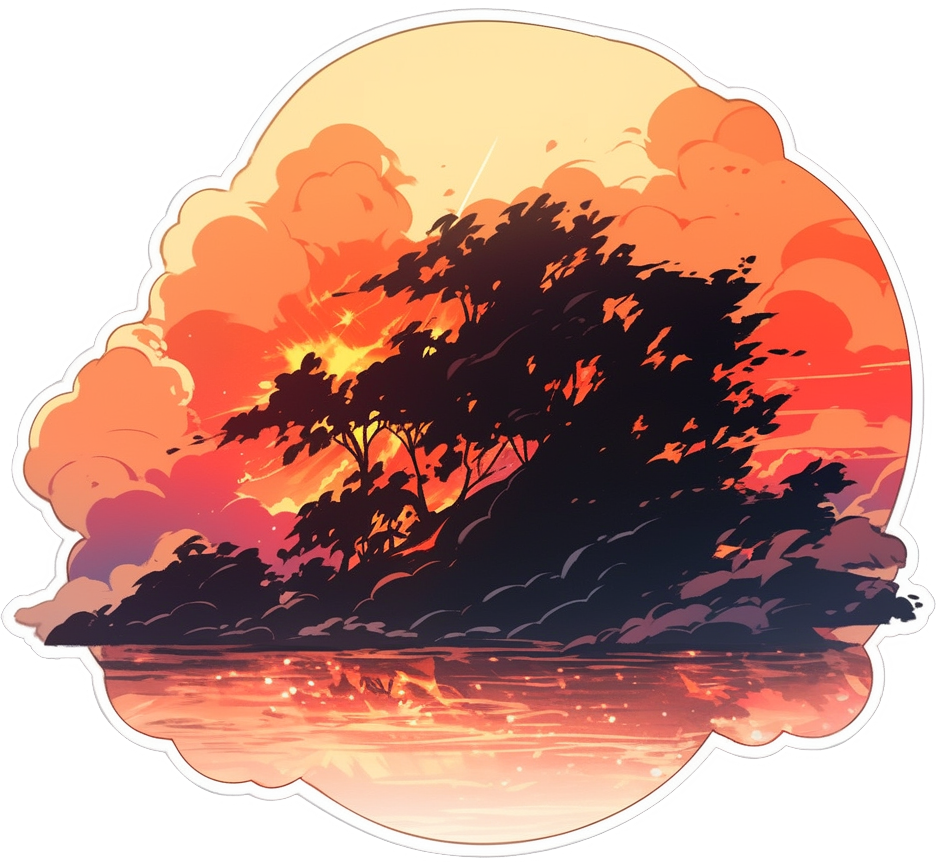SUNSET ISELAND STICKER Premium Vinyl Sticker