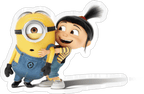 Agnes and Minion Hug Sticker Premium Vinyl Sticker