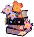 FLOWER & BOOK STICKER Premium Vinyl Sticker