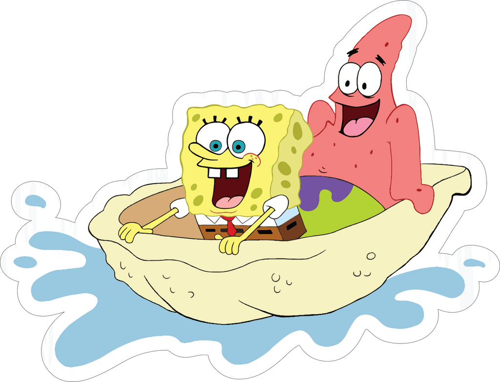 Spongebob and Patrick Clam Boat Sticker Premium Vinyl Sticker