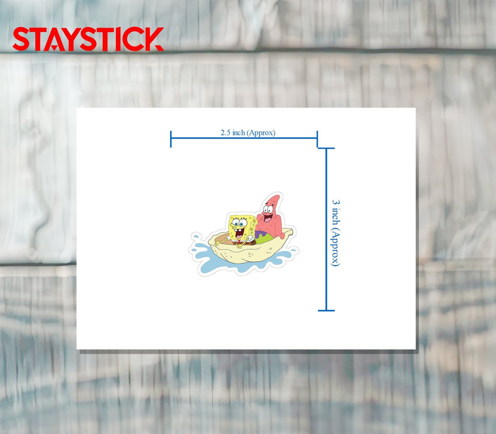 Spongebob and Patrick Clam Boat Sticker Premium Vinyl Sticker