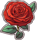 RED ROSE STICKER Premium Vinyl Sticker