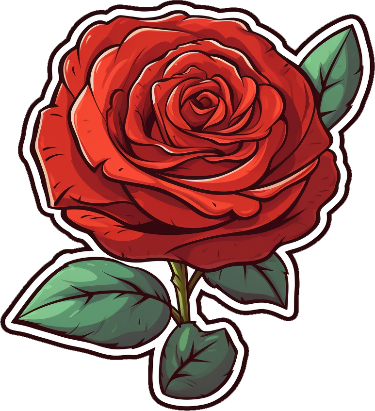 RED ROSE STICKER Premium Vinyl Sticker