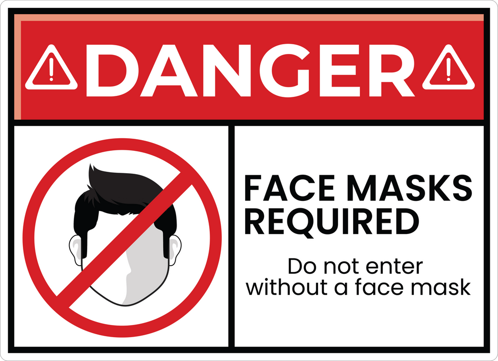 DANGER FACE MASK STICKER Premium Vinyl Sticker
