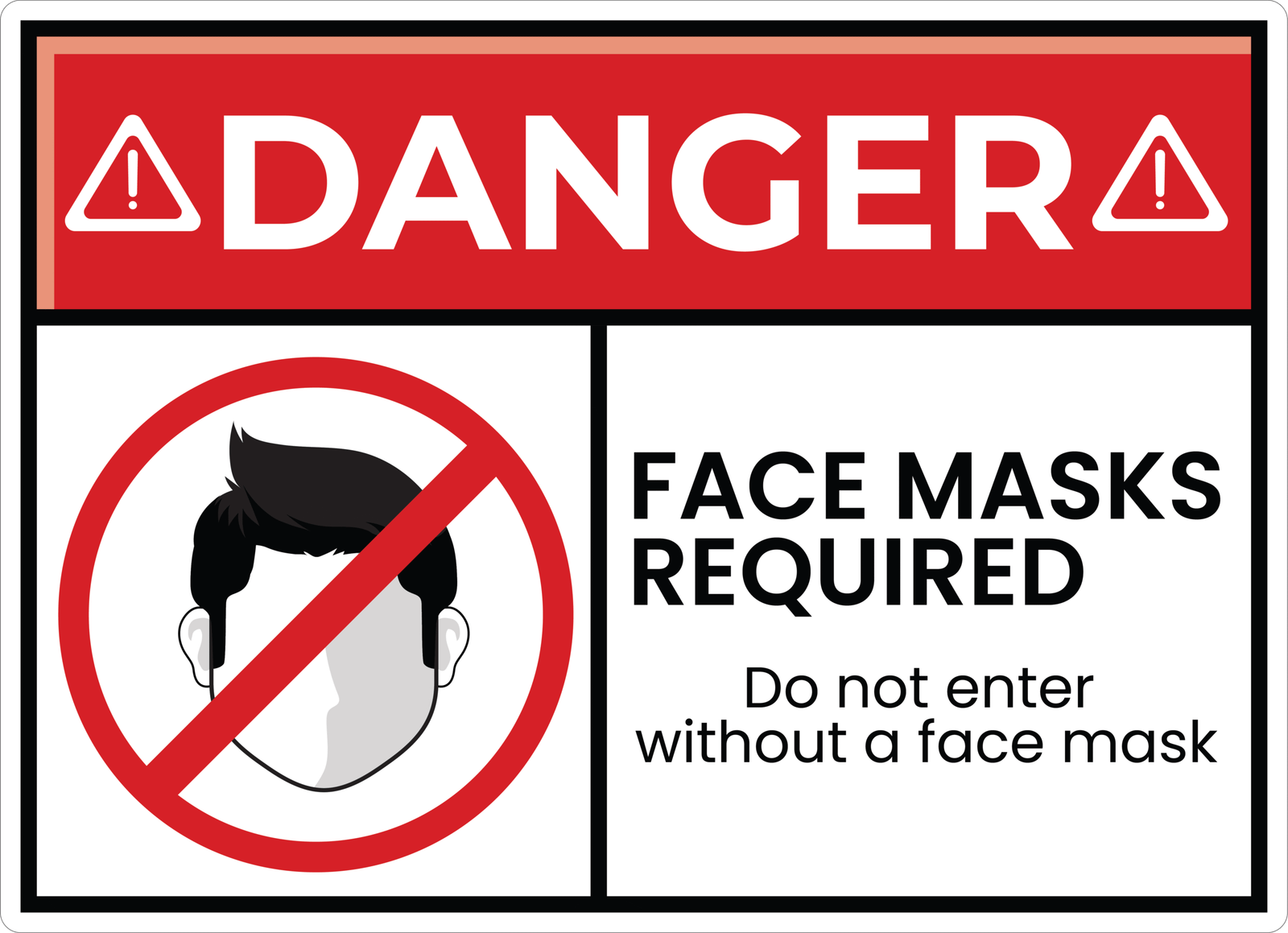 DANGER FACE MASK STICKER Premium Vinyl Sticker
