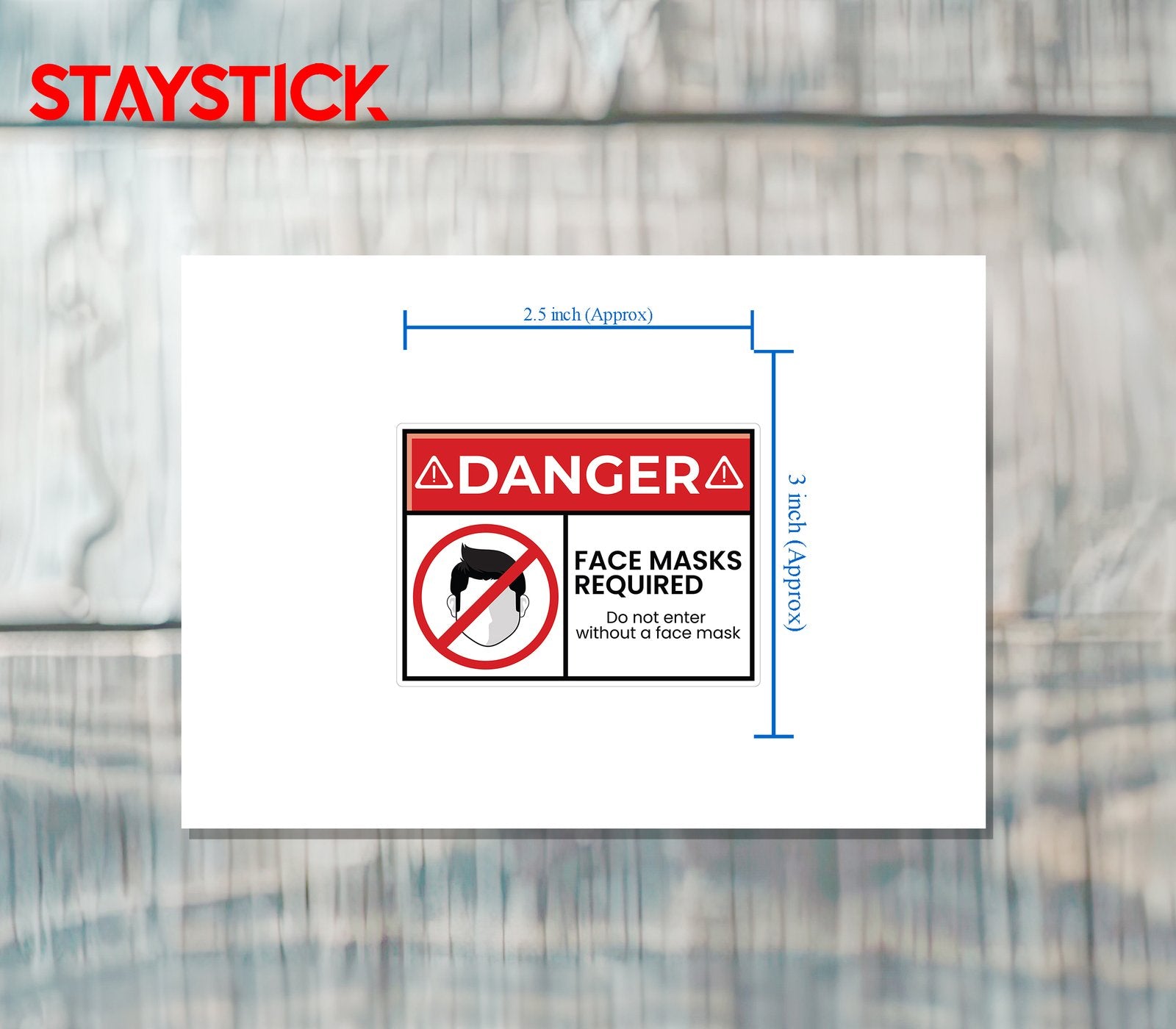 DANGER FACE MASK STICKER Premium Vinyl Sticker
