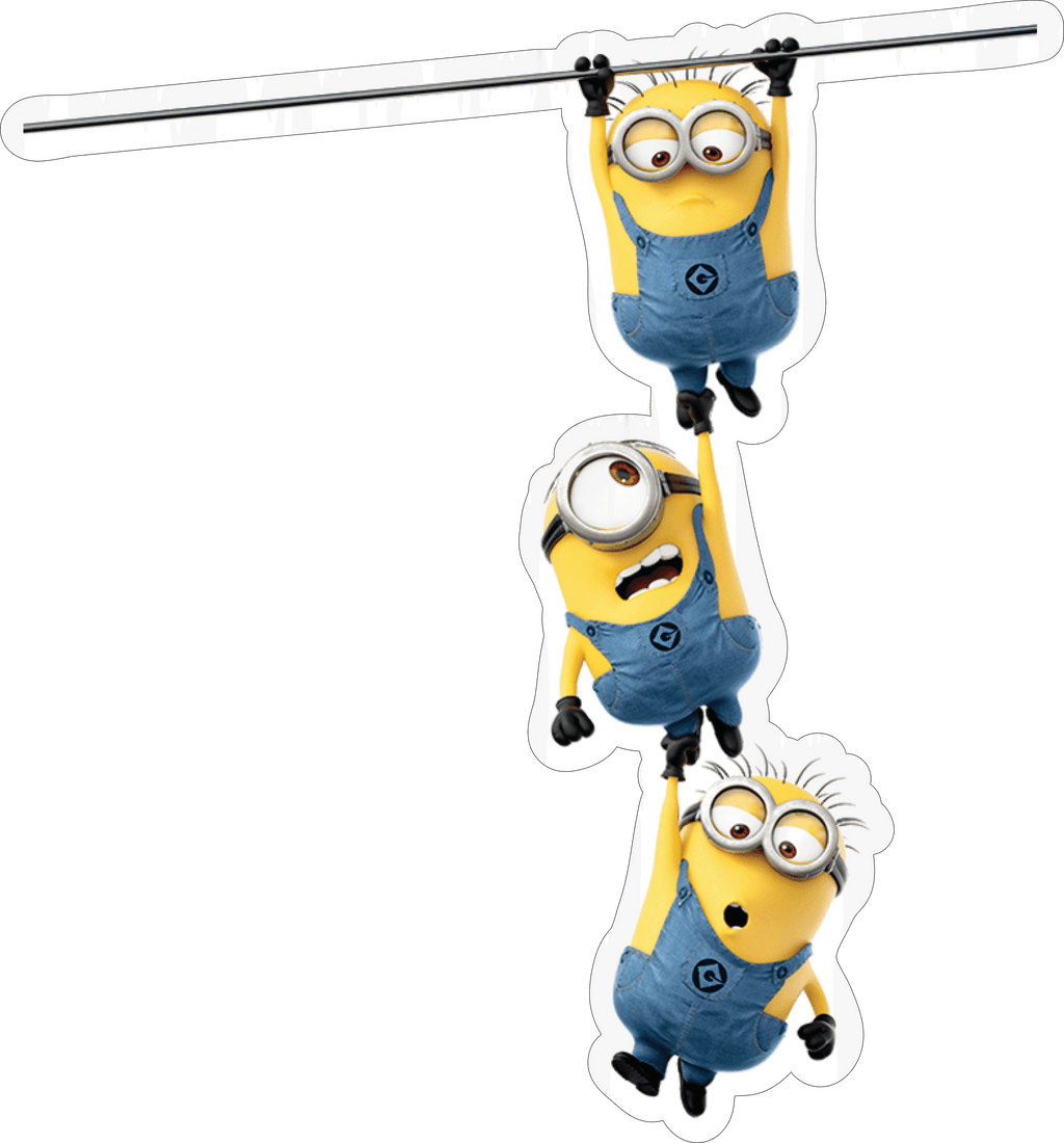 Hanging Minions Sticker Premium Vinyl Sticker