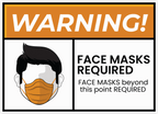 WARNING FACE MASK STICKER Premium Vinyl Sticker